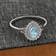 2 - Kristen Rainbow Pear Cut Aquamarine and Round Diamond Halo Engagement Ring 