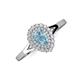 3 - Kristen Rainbow Pear Cut Aquamarine and Round Diamond Halo Engagement Ring 