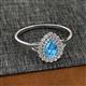 2 - Kristen Rainbow Pear Cut Blue Topaz and Round Diamond Halo Engagement Ring 