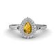 1 - Kristen Rainbow Pear Cut Citrine and Round Diamond Halo Engagement Ring 