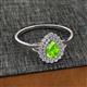 2 - Kristen Rainbow Pear Cut Peridot and Round Diamond Halo Engagement Ring 