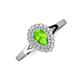 3 - Kristen Rainbow Pear Cut Peridot and Round Diamond Halo Engagement Ring 