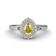 1 - Kristen Rainbow Pear Cut Yellow Sapphire and Round Diamond Halo Engagement Ring 