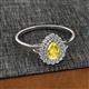 2 - Kristen Rainbow Pear Cut Yellow Sapphire and Round Diamond Halo Engagement Ring 