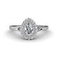 1 - Kristen Rainbow Pear Cut and Round Diamond Halo Engagement Ring 
