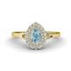 1 - Kristen Rainbow Pear Cut Aquamarine and Round Diamond Halo Engagement Ring 