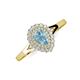 3 - Kristen Rainbow Pear Cut Aquamarine and Round Diamond Halo Engagement Ring 