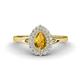 1 - Kristen Rainbow Pear Cut Citrine and Round Diamond Halo Engagement Ring 