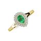 3 - Kristen Rainbow Pear Cut Emerald and Round Diamond Halo Engagement Ring 