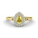 1 - Kristen Rainbow Pear Cut Yellow Sapphire and Round Diamond Halo Engagement Ring 