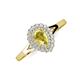 3 - Kristen Rainbow Pear Cut Yellow Sapphire and Round Diamond Halo Engagement Ring 