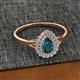 2 - Kristen Rainbow Pear Cut London Blue Topaz and Round Diamond Halo Engagement Ring 