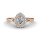 1 - Kristen Rainbow Pear Cut Diamond Halo Engagement Ring 