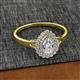 2 - Kristen Rainbow Pear Cut and Round Diamond Halo Engagement Ring 
