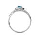 4 - Marilyn Prima Round Blue Topaz and Diamond 0.85 ctw Halo Engagement Ring 