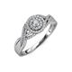 3 - Shayna Prima Round Diamond 0.60 ctw Double Halo Engagement Ring 