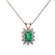 1 - Xuan Emerald and Diamond Halo Pendant 