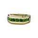 1 - Brad Round Green Garnet 7 Stone Men Wedding Ring