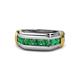 1 - Brad Round Emerald 7 Stone Men Wedding Ring