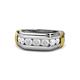 1 - Brad Round White Sapphire 7 Stone Men Wedding Ring