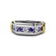 1 - Brad Round Iolite and Diamond 7 Stone Men Wedding Ring 
