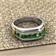 3 - Brad Round Green Garnet 7 Stone Men Wedding Ring