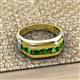 3 - Brad Round Green Garnet 7 Stone Men Wedding Ring