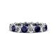 1 - Tiffany 4.00 mm Blue Sapphire and Diamond Eternity Band 