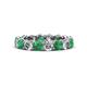 1 - Tiffany 4.00 mm Emerald and Diamond Eternity Band 