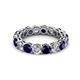 2 - Tiffany 4.00 mm Blue Sapphire and Lab Grown Diamond Eternity Band 