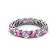 2 - Tiffany 4.00 mm Pink Sapphire and Lab Grown Diamond Eternity Band 