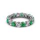 2 - Tiffany 4.00 mm Emerald and Lab Grown Diamond Eternity Band 