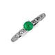 3 - Daisy Classic Round Emerald and Diamond Floral Engraved Engagement Ring 