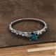 2 - Daisy Classic Round London Blue Topaz and Diamond Floral Engraved Engagement Ring 