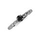 3 - Daisy Classic Round Black and White Diamond Floral Engraved Engagement Ring 