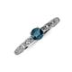 3 - Daisy Classic Round Blue and White Diamond Floral Engraved Engagement Ring 