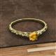 2 - Daisy Classic Round Citrine and Diamond Floral Engraved Engagement Ring 