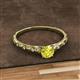 2 - Daisy Classic Round Yellow and White Diamond Floral Engraved Engagement Ring 