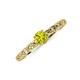 3 - Daisy Classic Round Yellow and White Diamond Floral Engraved Engagement Ring 
