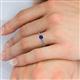 5 - Daisy Classic Round Blue Sapphire and Diamond Floral Engraved Engagement Ring 
