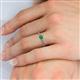 5 - Daisy Classic Round Emerald and Diamond Floral Engraved Engagement Ring 