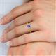 5 - Daisy Classic Round Tanzanite and Diamond Floral Engraved Engagement Ring 