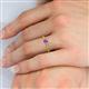 5 - Daisy Classic Round Amethyst and Diamond Floral Engraved Engagement Ring 