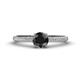 1 - Serina Classic Round Black and White Diamond 3 Row Micro Pave Shank Engagement Ring 