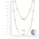 2 - Lien (13 Stn/3mm) White Sapphire on Cable Necklace 