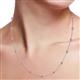 3 - Lien (13 Stn/3mm) Pink Sapphire on Cable Necklace 