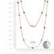 2 - Lien (13 Stn/3.4mm) Smoky Quartz and Diamond on Cable Necklace 