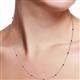 3 - Lien (13 Stn/2.3mm) Red Garnet on Cable Necklace 