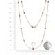 2 - Lien (13 Stn/3mm) Pink Sapphire and Diamond on Cable Necklace 