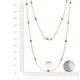 2 - Lien (13 Stn/3mm) Pink Tourmaline and Diamond on Cable Necklace 